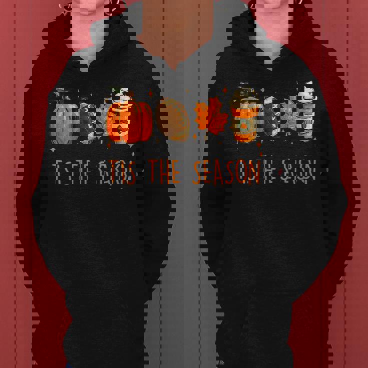 Tis The Season Autumn Football Pumpkin Leaves Funny Boy Girl Women Hoodie