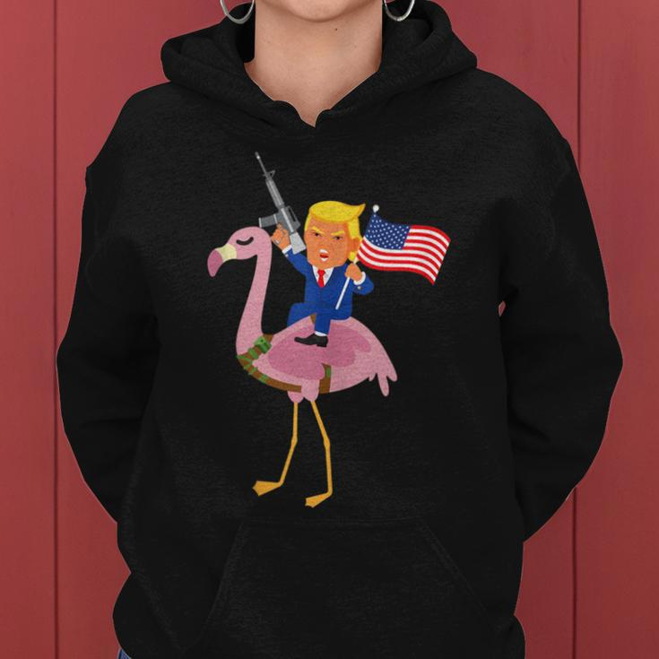 Trump Flamingo Gun Merica 2020 Election Maga Republican Women Hoodie