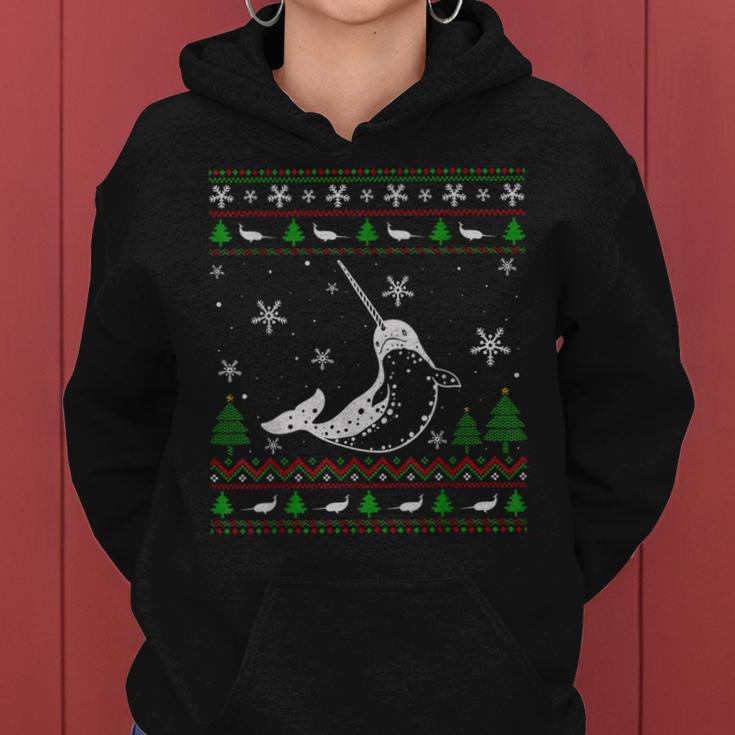 Ugly Christmas Sweater For Narwhal Lovers Ugly Women Hoodie