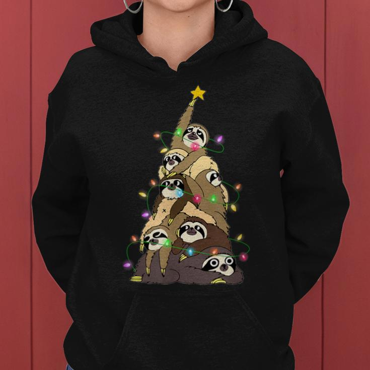 Ugly Christmas Sweater Sloth Tree Christmas Sloth Women Hoodie