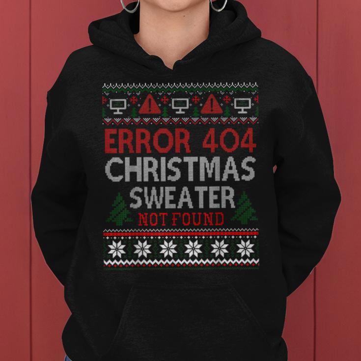Ugly Sweater Not Found Error 404 Computer Christmas Women Hoodie