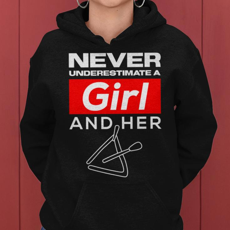 Never Underestimate A Girl And Her Triangle Women Hoodie