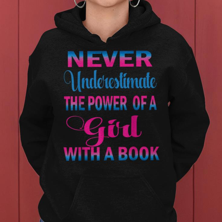 Never Underestimate The Power Of A Girl Book Librarian Women Hoodie