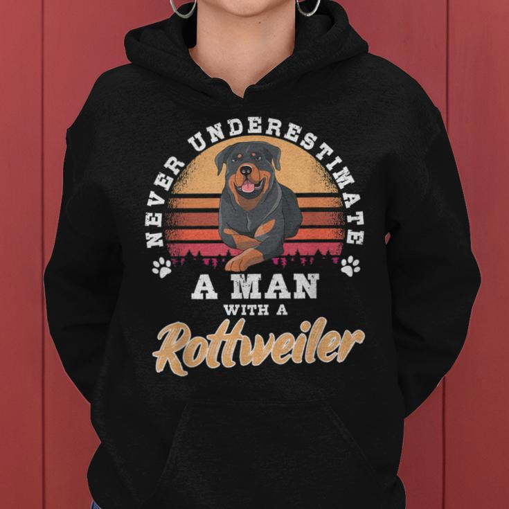 Never Underestimate A Woman With A Rottweiler Women Hoodie