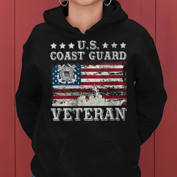 Us Coast Guard Veteran Uscg American Flag Gift For Womens Veteran Funny Gifts Women Hoodie