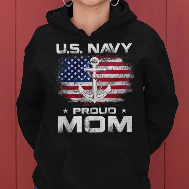 Us Navy Proud Mom With American Flag Gift Veteran Day Gifts For Mom Funny Gifts Women Hoodie