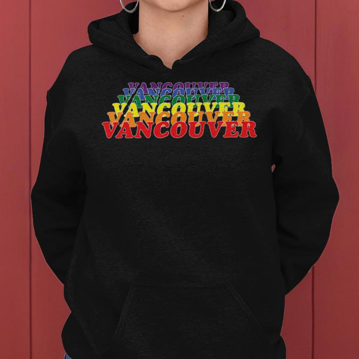 Vancouver City Gay Pride Rainbow Word Design Women Hoodie