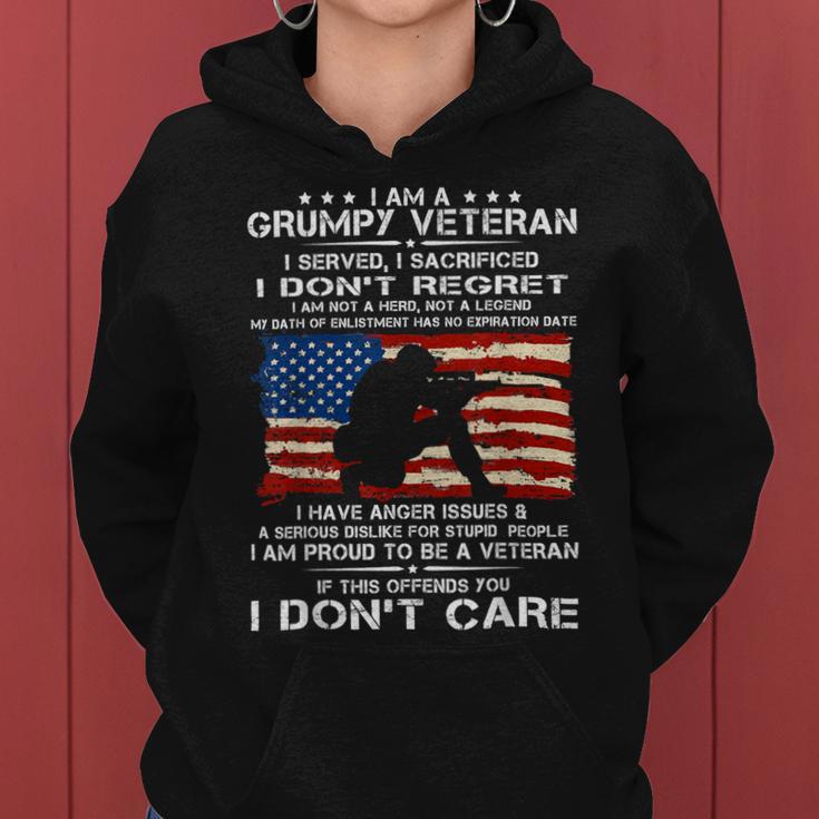 Veteran Veterans Day I Am A Grumpy Veteran I Served I Sacrificed I Don 39Regret 542 Navy Soldier Army Military Women Hoodie