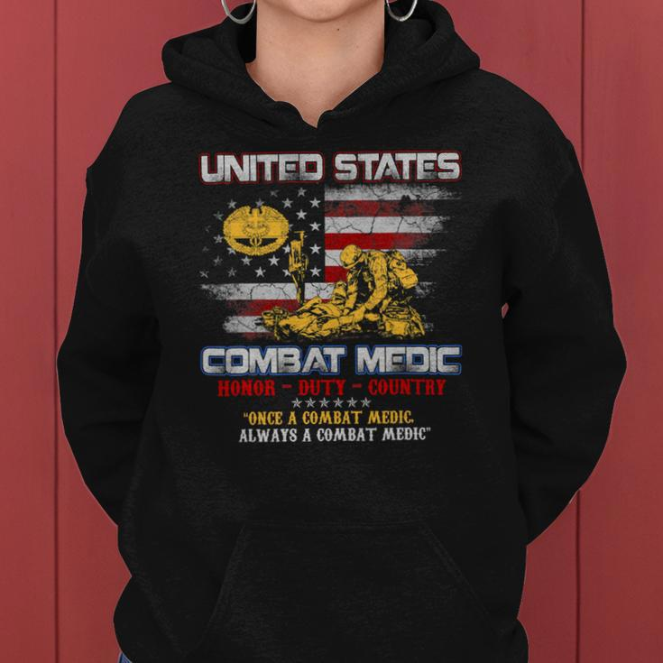 Veteran Vets US Army Combat Medic Veteran Vintage Honor Duty Country 153 Veterans Women Hoodie
