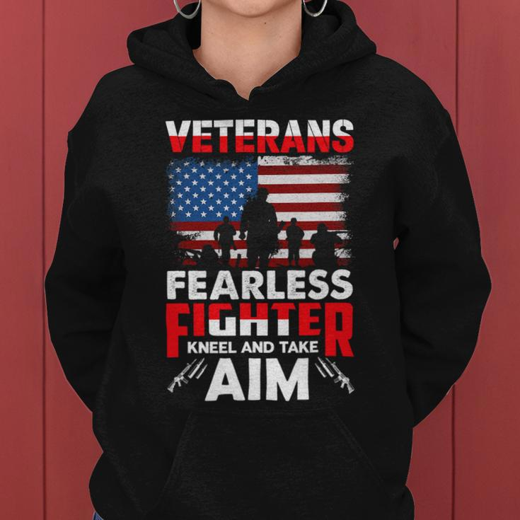 Veteran Vets Us Army Veteran Gifts Kneel American Flag Military Tee Gift Veterans Women Hoodie
