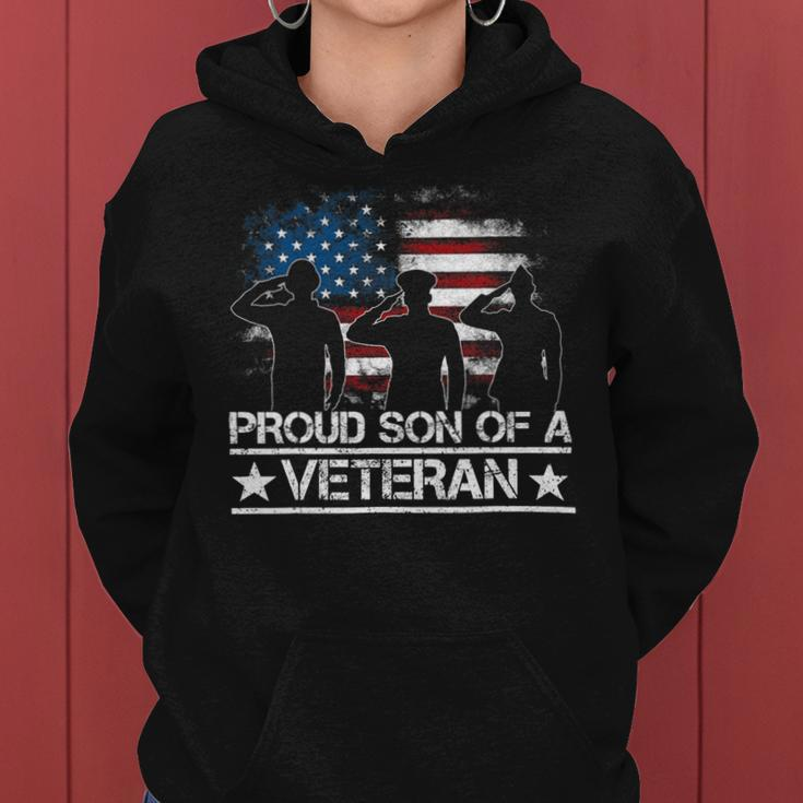 Veteran Vets Usa United States Military Family Proud Son Of A Veterans Women Hoodie