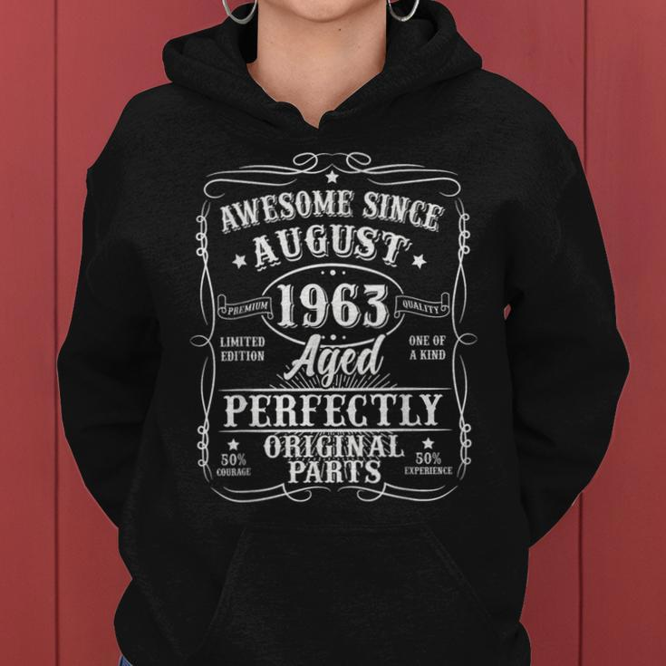 Vintage August 1963 60 Year Old 60Th Birthday Gift For Women Women Hoodie