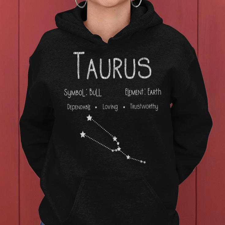 Vintage Distressed Taurus Symbol Zodiac Sign Birthday Women Hoodie