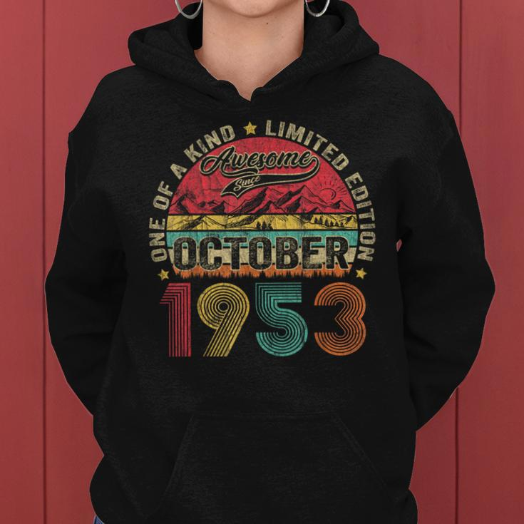 Vintage October 1953 70 Year Old 70Th Birthday For Women Hoodie