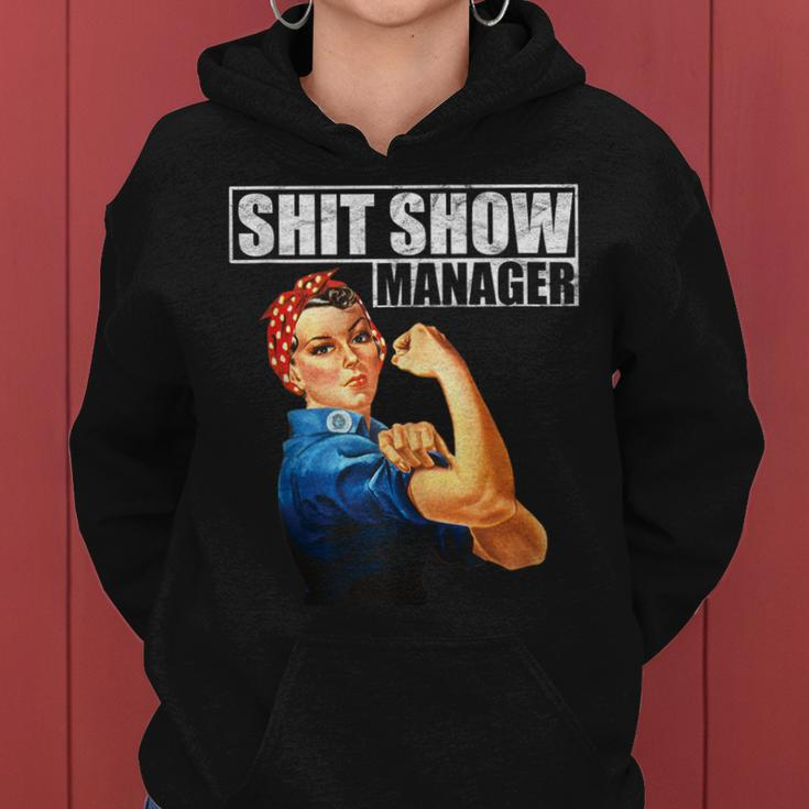 Vintage SHIT Show Manager Funny Mom Boss Supervisor Women Hoodie
