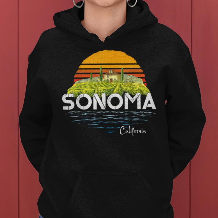 Vintage Sonoma Valley Winery California Souvenir Women Hoodie
