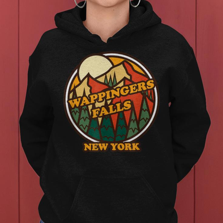 Vintage Wappingers Falls New York Mountain Souvenir Print Women Hoodie