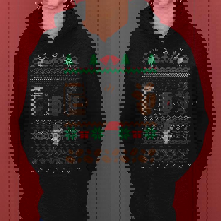 All I Want For Christmas Is Coffee Barista Ugly Sweater Women Hoodie