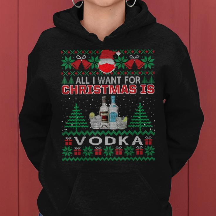 All I Want For Christmas Is Vodka Ugly Sweater Women Hoodie