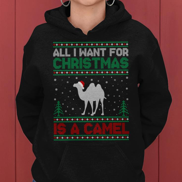 All I Want For Xmas Is A Camel Ugly Christmas Sweater Women Hoodie