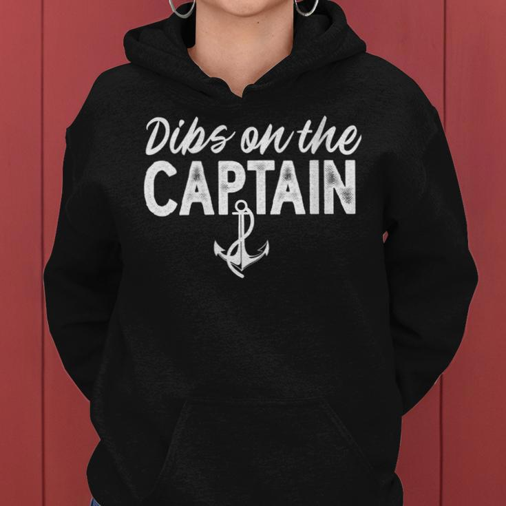 Wife Dibs On The Captain Captain Wife Retro Women Hoodie