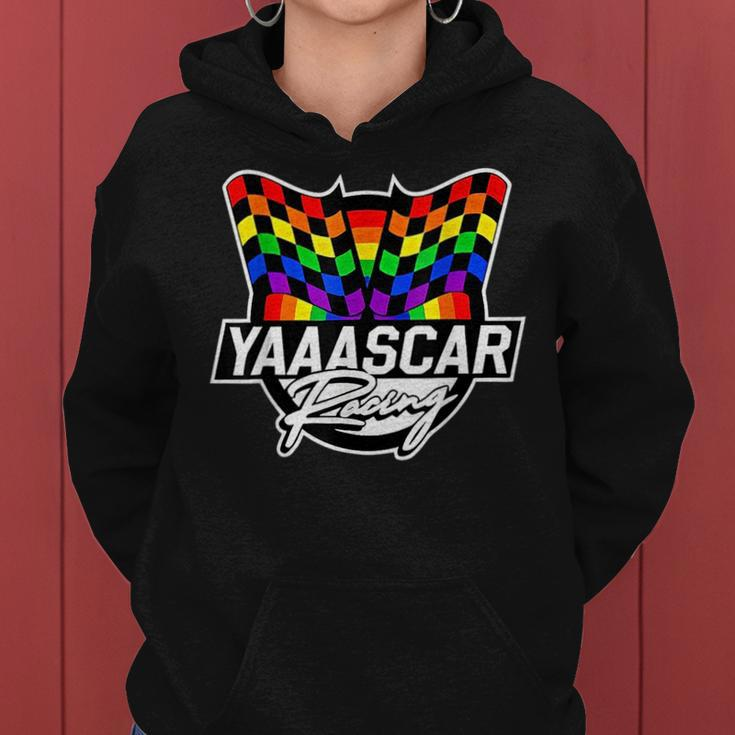 Yaaascar Racing Lgbt Lgbtq Gay Rainbow Lesbian Pride Women Hoodie