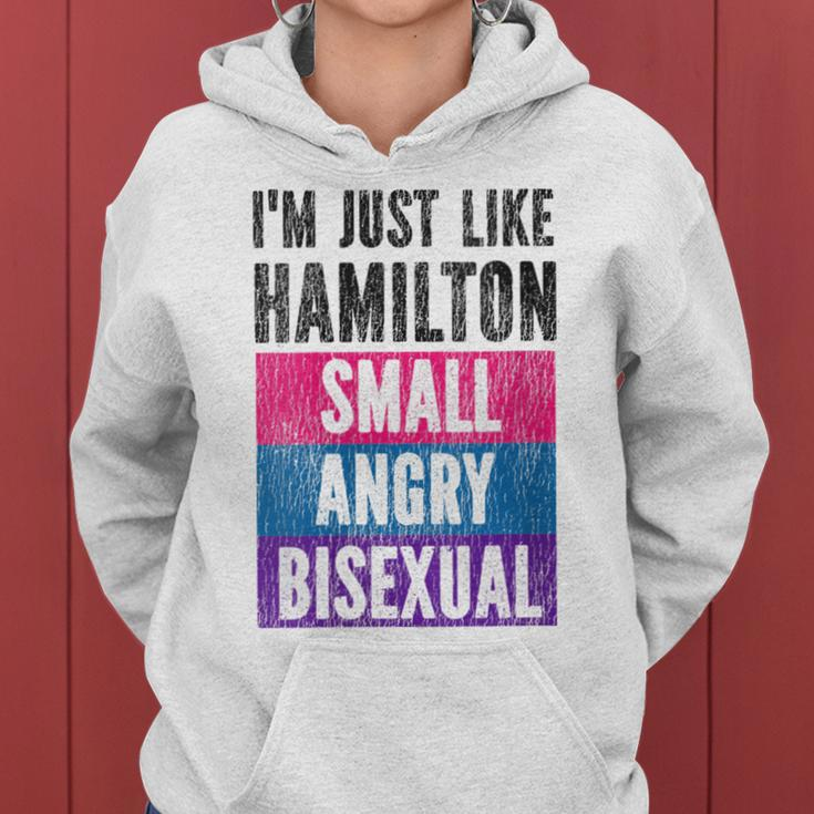 Bisexual Bi Pride Flag Im Just Like Hamilton Small Angry & Women Hoodie