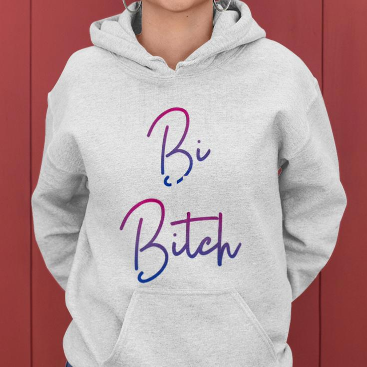 Bisexual Pride Flag Colors I Put The Bi In Bitch Funny Quote Women Hoodie