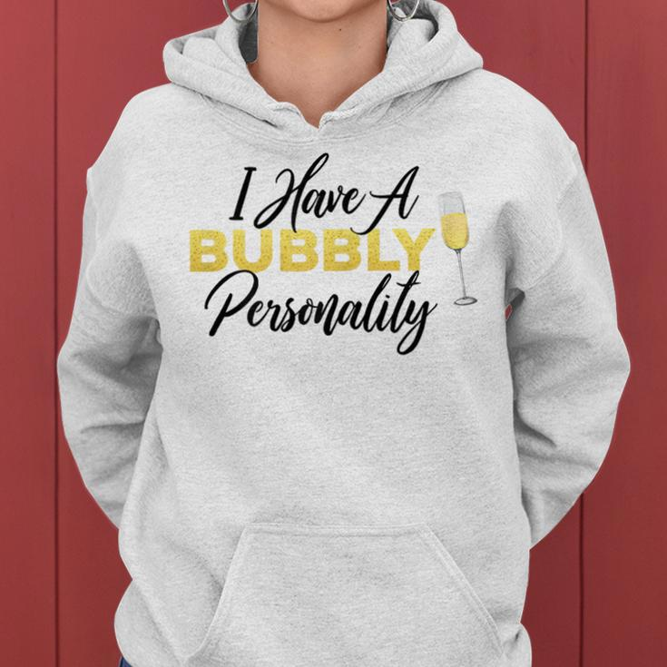 Bubbly Personality ChampagneWine Lover Quote Women Hoodie