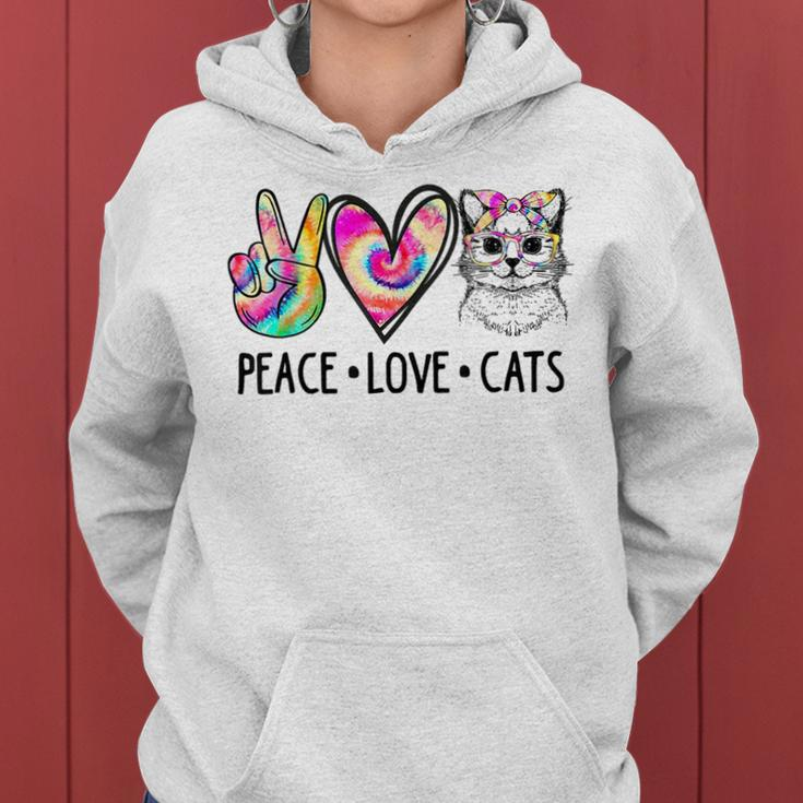 Cat Rescue Adopt A Cat Cat Mom Tie Dye Peace Love Cat Gifts For Mom Funny Gifts Women Hoodie