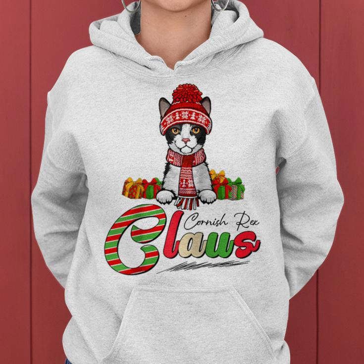 Cornish Rex Claus Cat Lover Santa Hat Ugly Christmas Sweater Women Hoodie