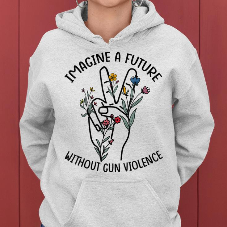 Floral Peace Sign Imagine A Future Without Gun Violence Women Hoodie