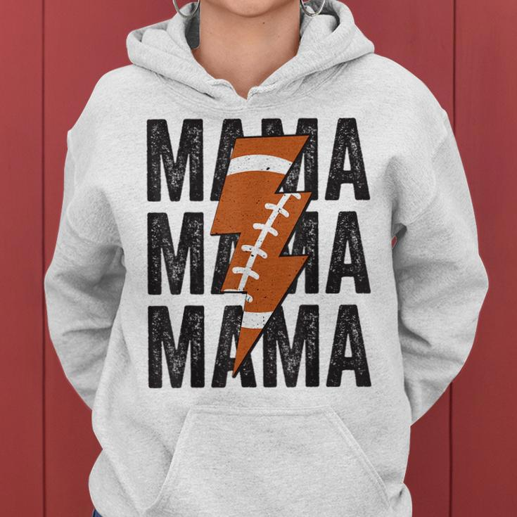 Football Mom Mama Distressed Lightning Bolt Mothers Day Gifts For Mom Funny Gifts Women Hoodie