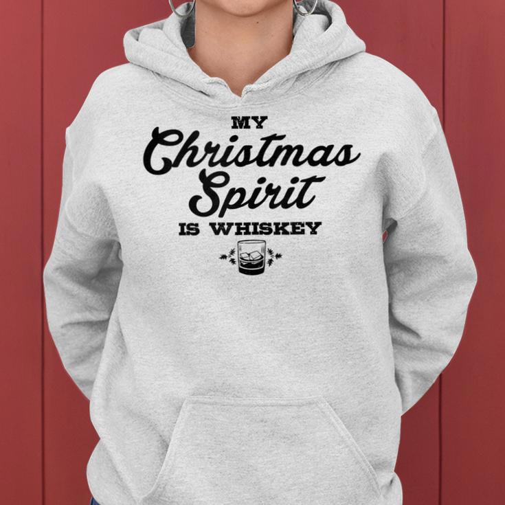 Funny Christmas Spirit Alcohol Whiskey Drinking Saying Gift Women Hoodie