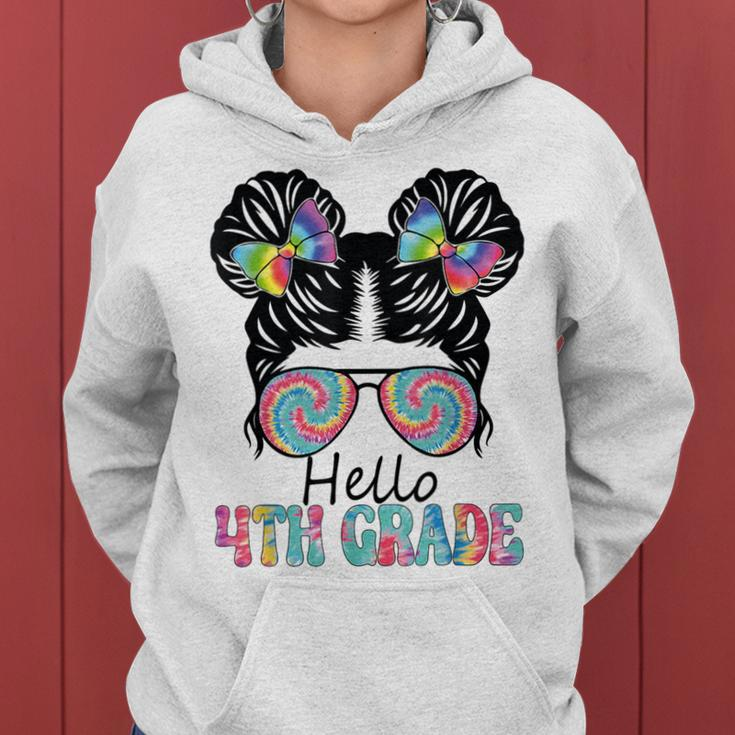 Hello 4Th Grade Girl With Hair Styled Back To School Women Hoodie