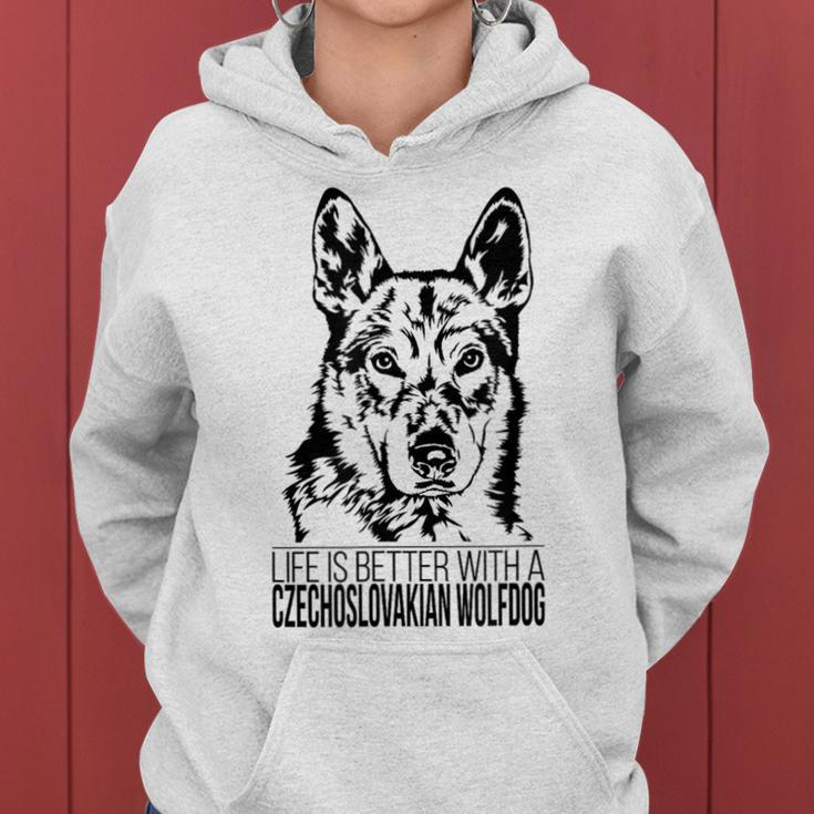 Life Is Better Czechoslovakian Wolfdog Dog Mom Dog Women Hoodie