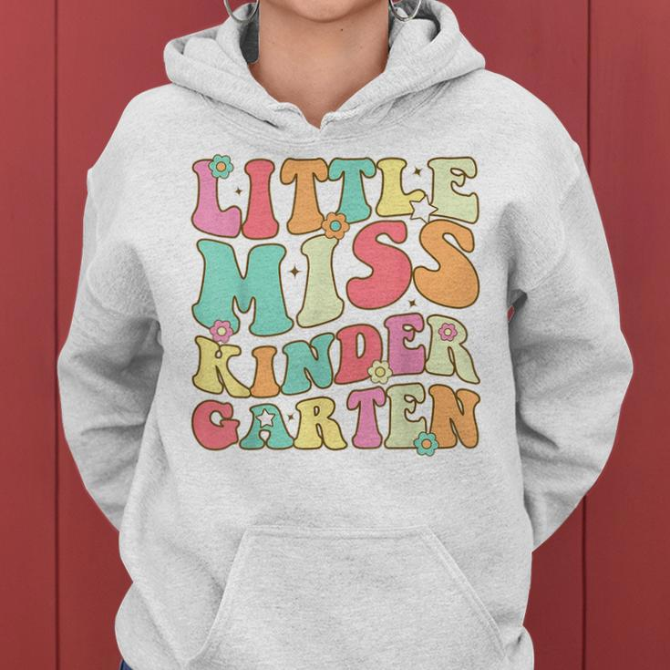 Little Miss Kindergarten Girls Back To School Retro Daughter Women Hoodie