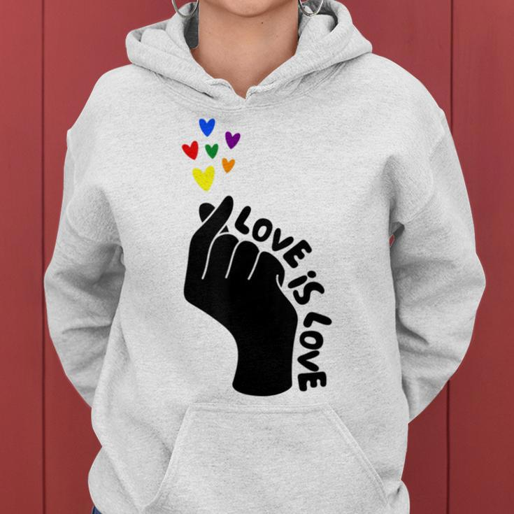 Love Is Love Rainbow Hearts Lgbtq Pride | Lesbian Gay Ally Women Hoodie