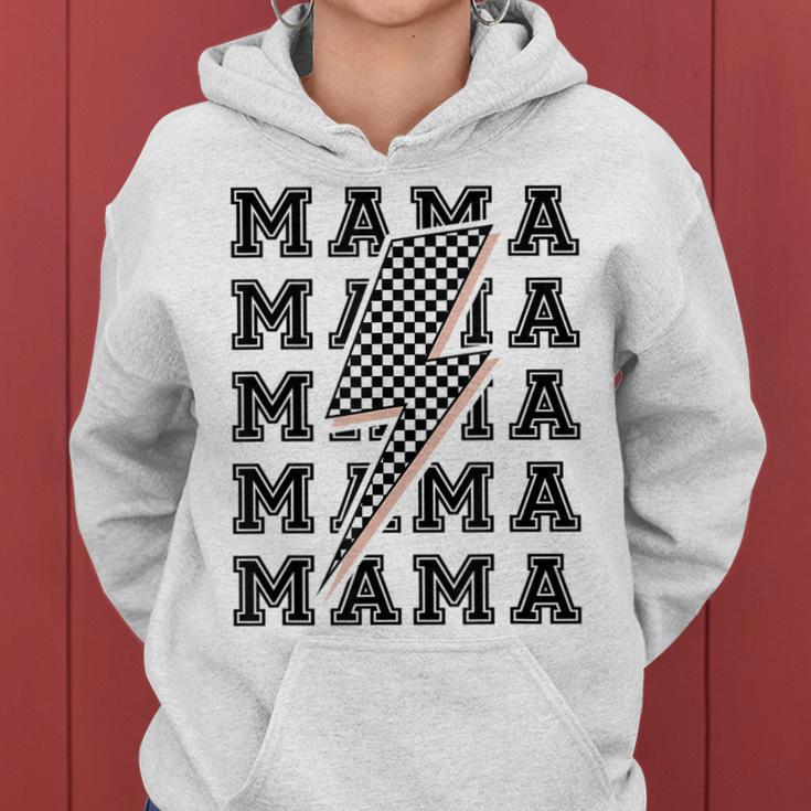 Mama Lightning Bolt Checkered Pattern Women Hoodie