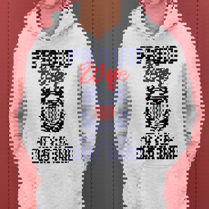 Proud Wife Of A Us Coast Guard Funny Gifts For Wife Women Hoodie