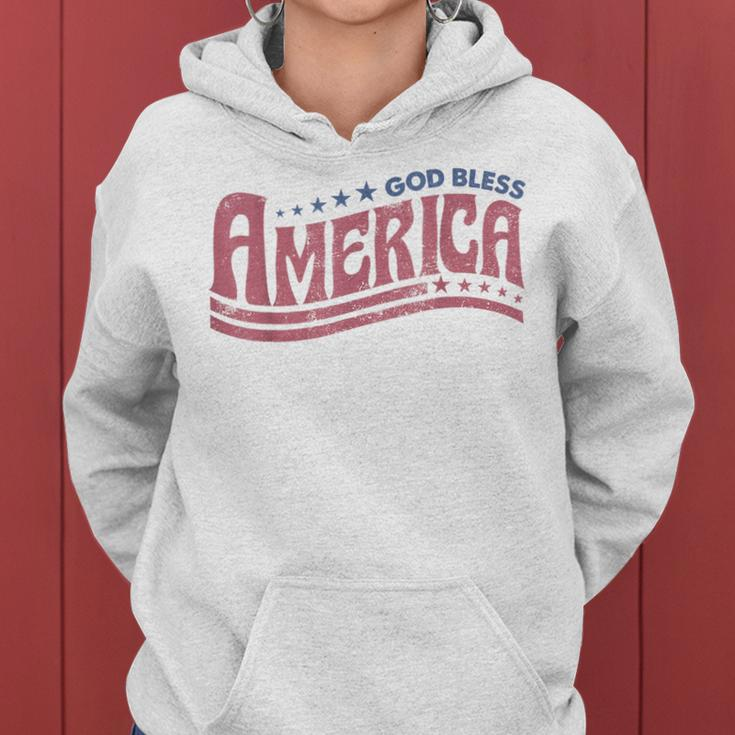 Retro Funny 4Th Of July God Bless America Independence Day Women Hoodie