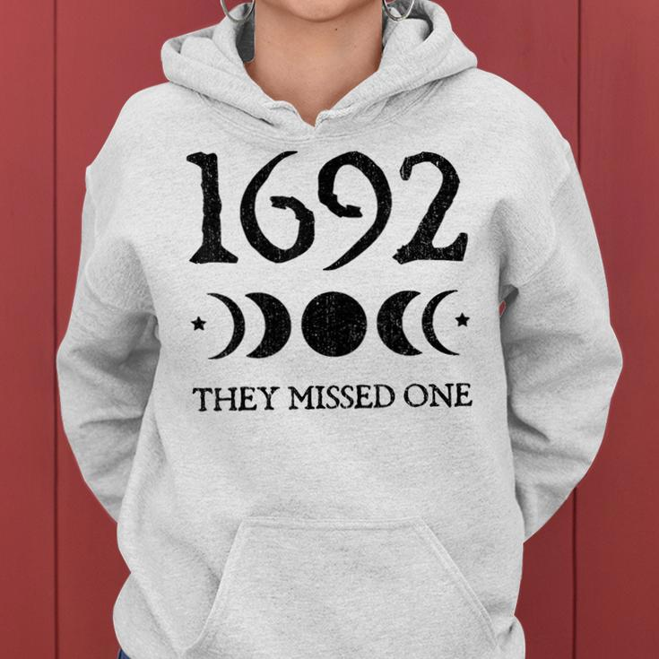 Retro Salem 1692 They Missed One Moon Crescent Women Hoodie