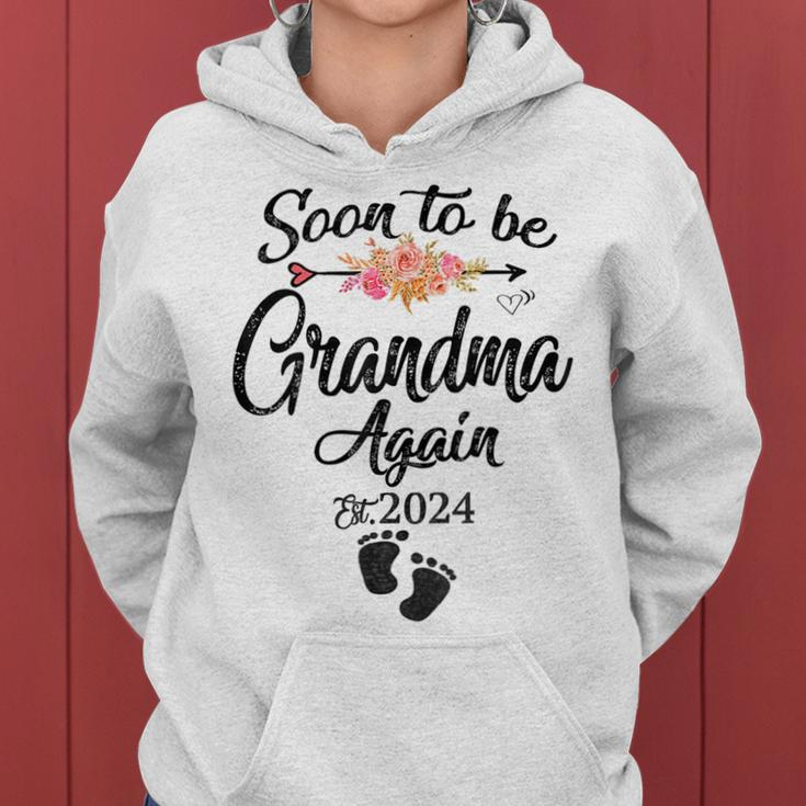 Soon To Be Grandma Again Est 2024 Flower Heart Mothers Day Mothers Day Funny Gifts Women Hoodie