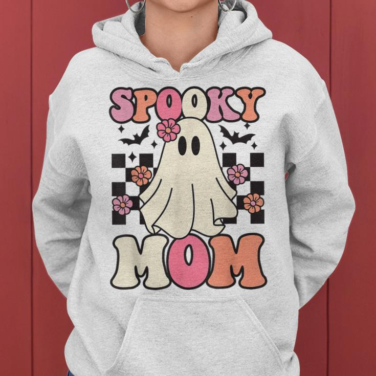 Spooky Mom Halloween Ghost Costume Retro Groovy Women Hoodie