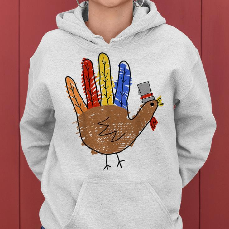 Thanksgiving Hand Turkey Thanksgiving Teacher Thankful Women Hoodie