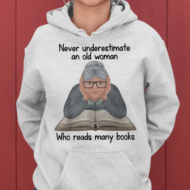 Never Underestimate An Old Woman Who Read Many Book Women Hoodie