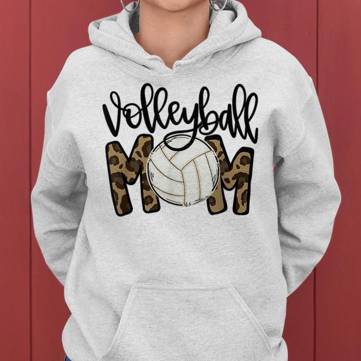 Volleyball Mom Leopard Funny Ball Mom Mothers Day Women Hoodie