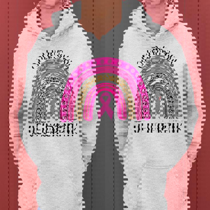 On Wednesday We Wear Pink Rainbow Breast Cancer Fighter Women Hoodie