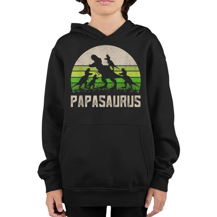 Funny Grandpa  Papasaurus Dinosaur 4 Kids Fathers Day  Youth Hoodie