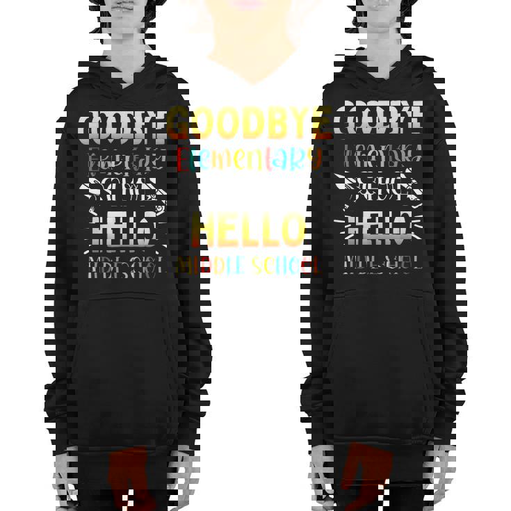 Goodbye Elementary Hello Middle School Graduation 2023 Youth Hoodie